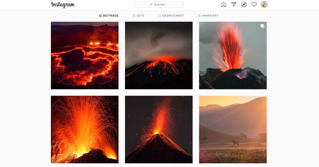 Vulkanwochen auf Instagram