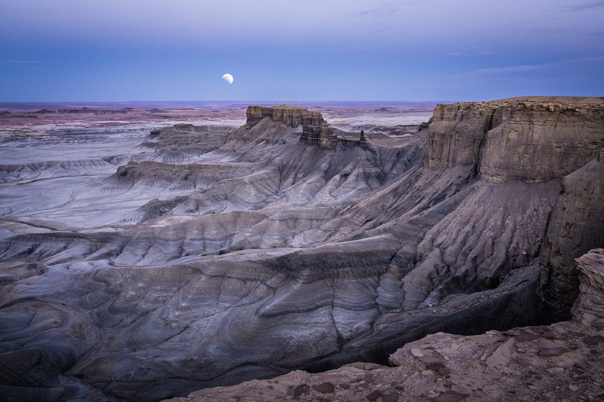 Mondfinsternis am Moonscape Overlook, Utah