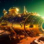 adrianrohnfelder_golden_steampunk_spaceship_is_landing_on_a_col_4876ae79-7000-41ca-9e43-36ae4d160560
