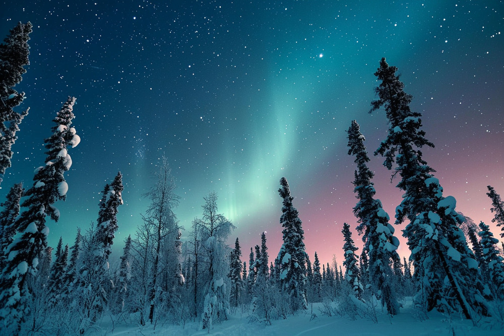 adrianrohnfelder_aurora_borealis_above_a_snow_covered_red_fores_c60147d9-ad37-4f4c-a536-8defa56624e9
