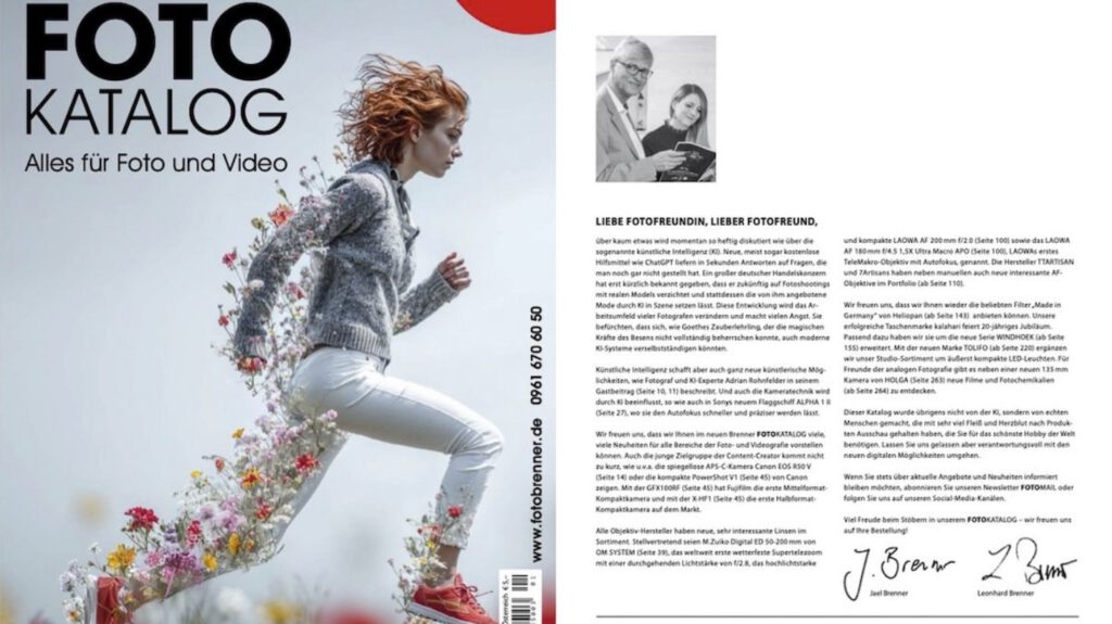 Titelbild und Artikel im Foto Brenner Katalog